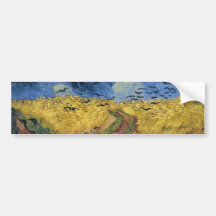 Van Gogh Wheatfield with Crows Fine Art Bumper Sticker