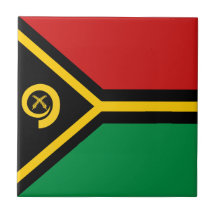 Vanuatu Flag Ceramic Tile