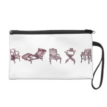 Various chairs wristlet clutch