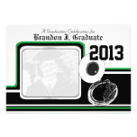 Varsity Band Sousaphone Graduation Photo Green invitations