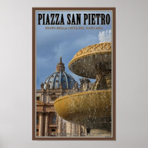 Vatican City - St Peters Square Fountain Print