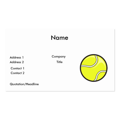vector tennis ball graphic business card