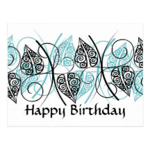 Vectors - Happy Birthday - Customised Post Card