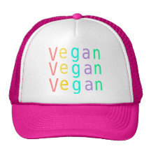 Vegan. animal rights. trucker hat. hot pink.