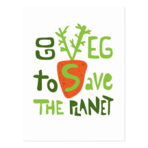 Vegan Hand Written Slogan With Carrot Postcard