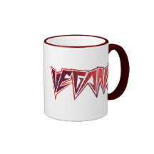 Vegan Rocker Brown and Red Coffee Mugs