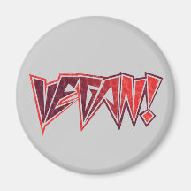 Vegan Rocker Brown and Red Magnets