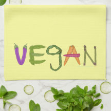 Vegan Veggies Vegetable Lovers Kitchen Towels