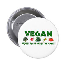 Vegans For The Planet Pinback Button