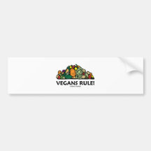 Vegans Rule! (Pile Of Vegetables) Bumper Sticker