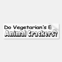 Vegetarian Animal Crackers Bumper Sticker
