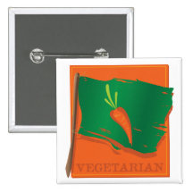 Vegetarian Carrot Flag Pinback Button