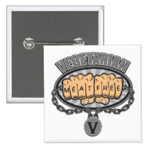 Vegetarian Fists Buttons