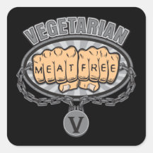 Vegetarian Fists Square Sticker