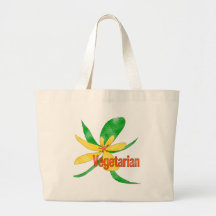 Vegetarian Flower Tote Bags