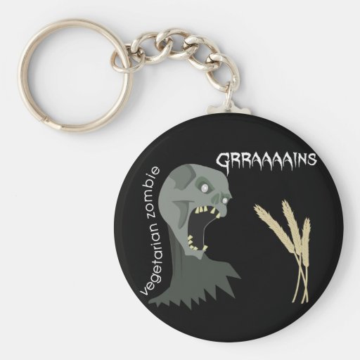 Vegetarian Zombie wants Graaaains! Keychains