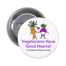 Vegetarians Have Good Hearts Button