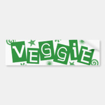 Veggie, For Vegetarians and Vegans Bumper Sticker