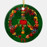 Veggie Peace Sign Christmas Tree Ornaments