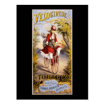 Velocipede tobacco postcard