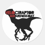 Velociraptor Awareness Day Round Stickers