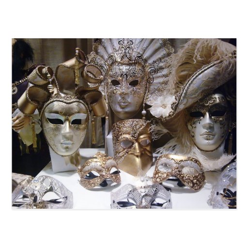 Venice Carnival Masks Post Cards