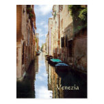Venice, Italy Canal Mezzotint Postcard