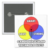 Venn Diagram .. Cardiovascular Technologists Pinback Buttons