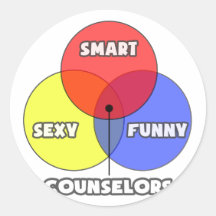 Venn Diagram .. Counsellors Round Sticker