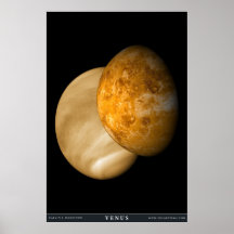 Venus with Visible and Radar Illumination Poster
