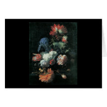 Verelst Opium Poppy and Other Flowers in a Vase Card