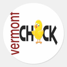 Vermont Chick 1 Round Stickers
