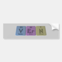 Vern as Vanadium Erbium Nitrogen Bumper Stickers