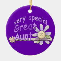 Very Special Great Aunt Flower Keepsake Christmas Ornaments