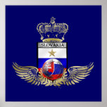 Very Stylish gold winged flag of slovakia gifts Posters