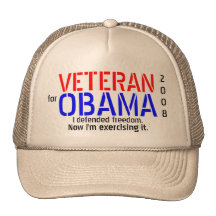 Veteran for Obama - Poltical Cap Trucker Hats