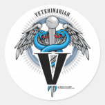 Veterinarian Caduceus Round Stickers