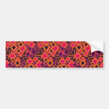 Vibrant Geometric Diamond Pattern Bumper Sticker