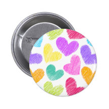 Vibrant hearts Button