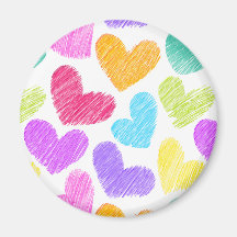 Vibrant hearts magnet