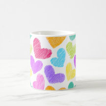 Vibrant hearts mug