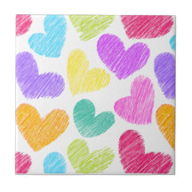Vibrant hearts Tile