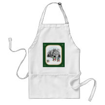 Victorian Caroling Penguins Apron