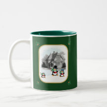 Victorian Caroling Penguins Mug
