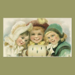 Victorian Christmas Children; Best Friends business cards