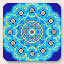 Victorian Flora and Fauna Blue Coasters