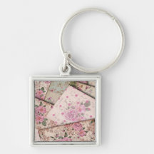 Victorian floral papers. key chains