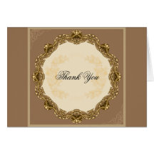 Victorian Frame in Gold Thank You Cards