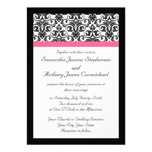 Victorian Fuchsia Wedding Invitations