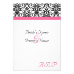 Victorian Fuschia Wedding Matching Small RSVP Custom Announcements